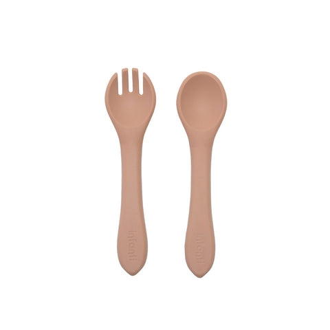Kit de Talheres de Silicone Piccolo Infanti Terracota