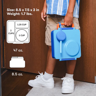 Lancheira Térmica Infantil Omiebox Sky Blue - Fácil de Abrir para Pequenas Mãos