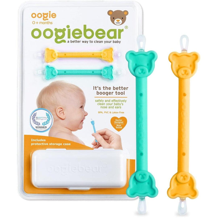 
    Limpador De Nariz e Ouvido com Estojo Oogiebear 2 Unidades Orange e Seafoam - Oogiebear Babytunes
  