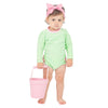Maiô Infantil Ruffle Butts Spring Green Seersucker FPS50+ - Ruffle Butts Babytunes