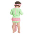 Maiô Infantil Ruffle Butts Spring Green Seersucker FPS50+