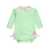Maiô Infantil Ruffle Butts Spring Green Seersucker FPS50+ - Ruffle Butts Babytunes