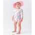 Maiô Infantil Ruffle Butts Vibrant Flamingo FPS50+