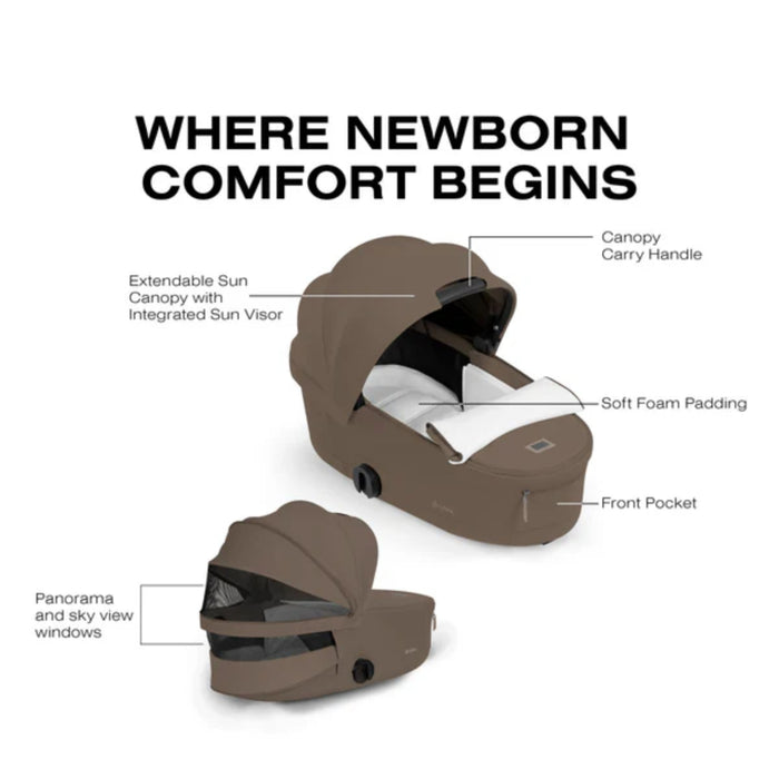 
    Moisés Infantil Cybex Priam Fold Lux Comfort Collection - Coconut Brown
  