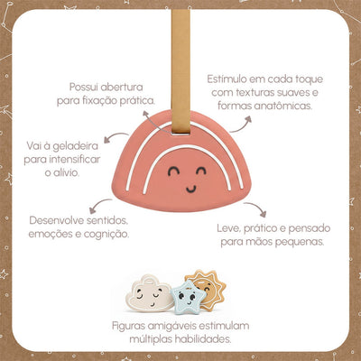 Mordedor Sensorial em Silicone Tiny Love Arco-Íris - Pronto para acompanhar a rotina
