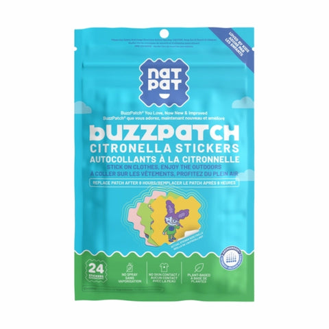 Adesivos Repelentes para Mosquitos NATPAT BuzzPatch – 24 Unidades