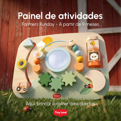 Painel de Atividades de Madeira Tiny Love Farmers Fun day