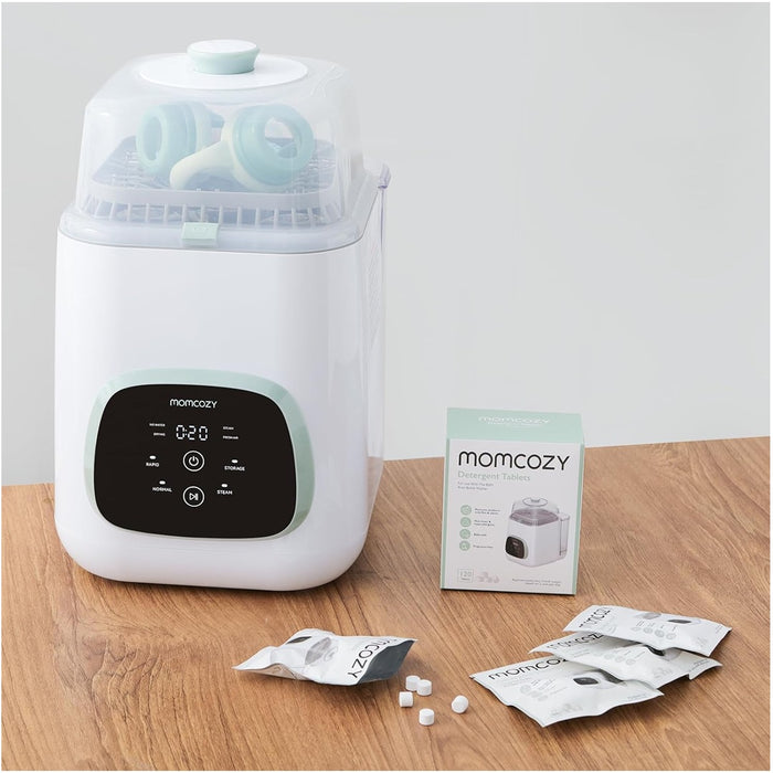 
    Pastilhas Detergente para Lavadora de Mamadeiras Momcozy KleanPal Pro – 120 Unidades - Momcozy Babytunes
  