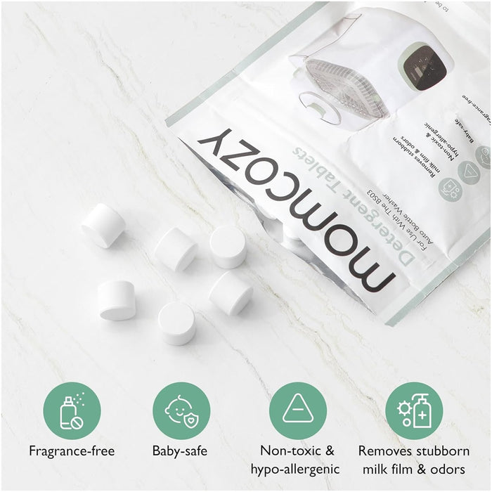 
    Pastilhas Detergente para Lavadora de Mamadeiras Momcozy KleanPal Pro – 120 Unidades - Momcozy Babytunes
  