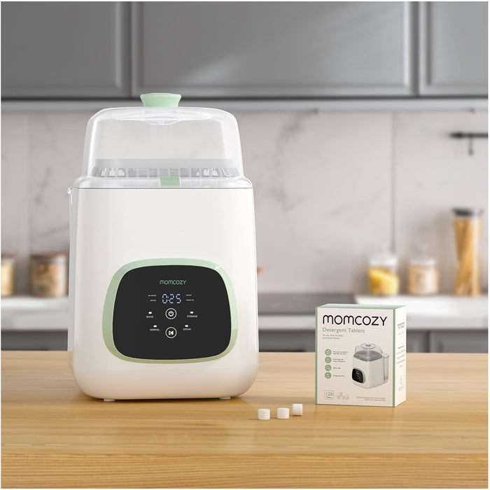 
    Pastilhas Detergente para Lavadora de Mamadeiras Momcozy KleanPal Pro – 120 Unidades - Momcozy Babytunes
  