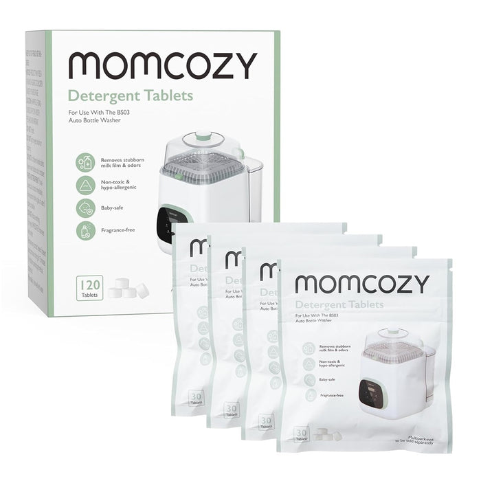 
    Pastilhas Detergente para Lavadora de Mamadeiras Momcozy KleanPal Pro – 120 Unidades - Momcozy Babytunes
  