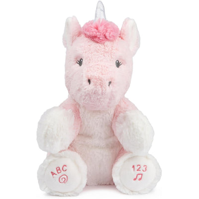 Pelúcia Gund Animada Unicórnio Baby Alora - Alora, o unicórnio mágico, está pronto para cantar e bater palmas com o bebê enquanto ele aprende os números e o alfabeto!