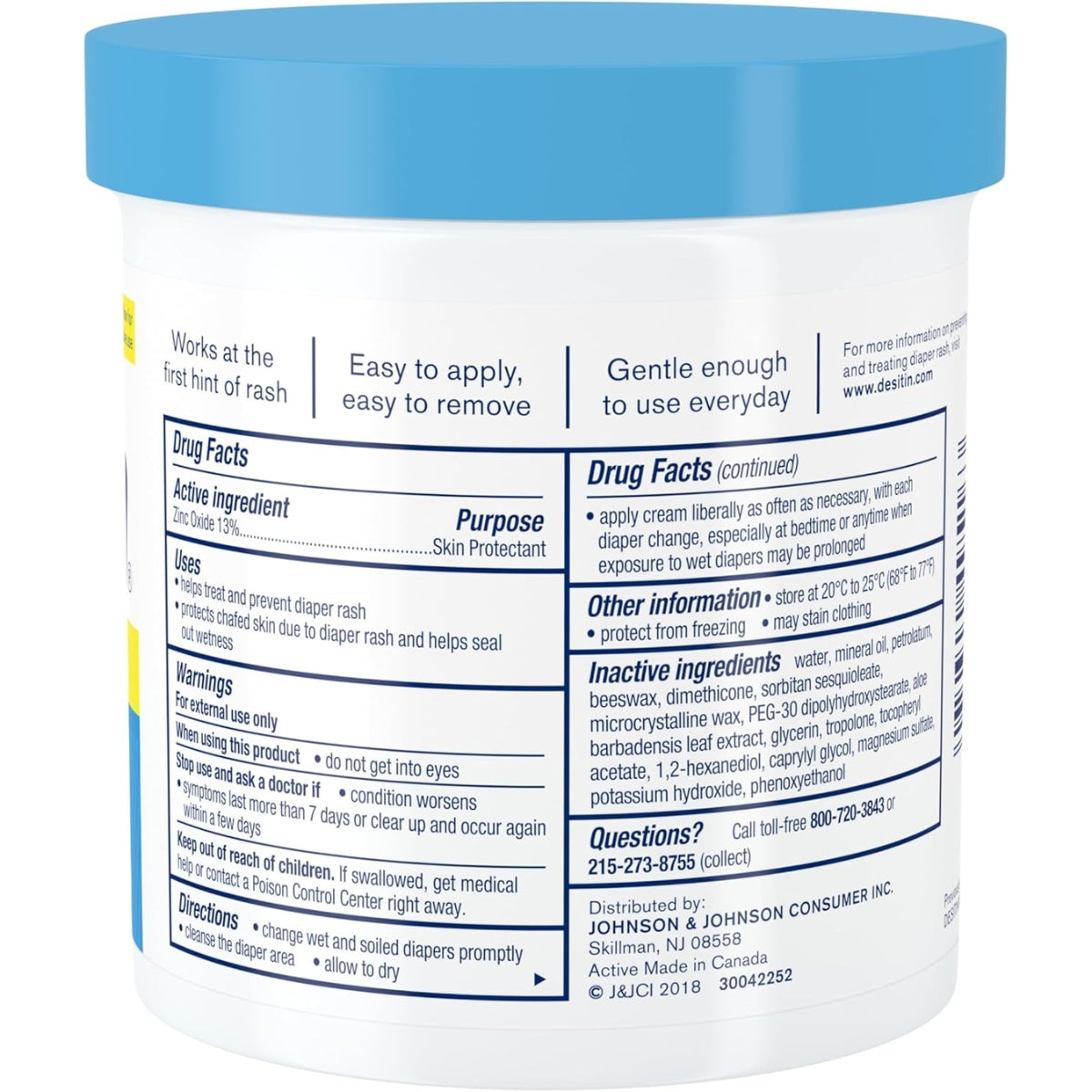 Pomada Desitin Para Prevenção de Assaduras Azul 454g