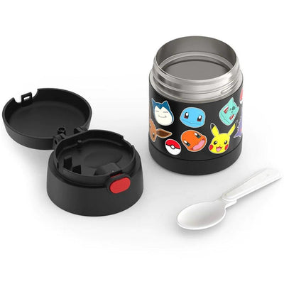 Pote Térmico Infantil Thermos Funtainer Pokémon Preto 290ML - Durável Para Uso Diário