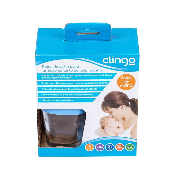 
    Potes de Vidro Para Armazenamento de Leite Materno Clingo Azul - Clingo Babytunes
  