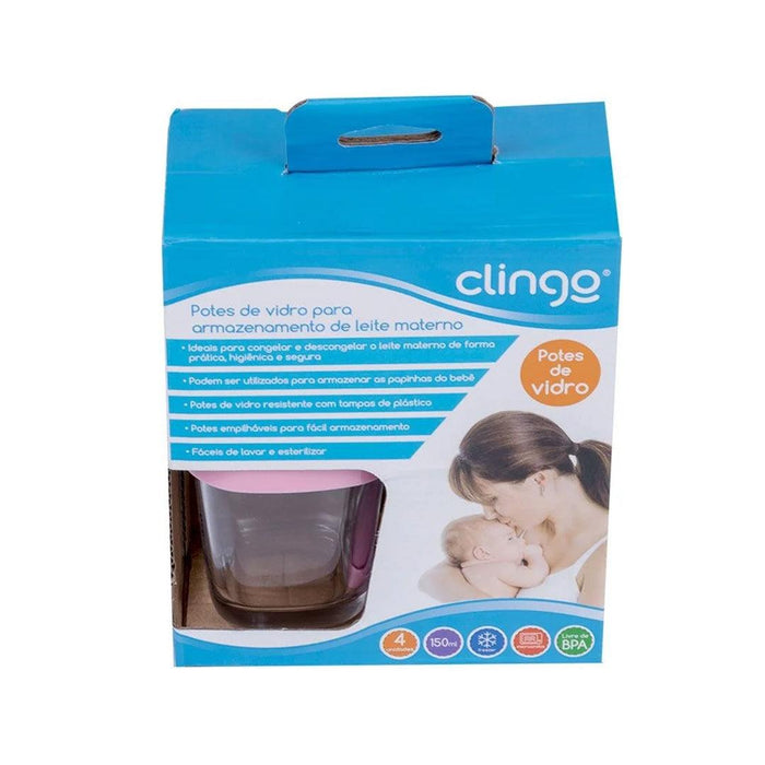
    Potes de Vidro Para Armazenamento de Leite Materno Clingo Rosa - Clingo Babytunes
  