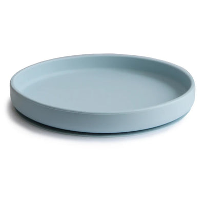 Prato De Sucção Infantil Clássico Mushie Powder Blue - Design Simples e Flexível