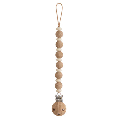 Prendedor De Chupeta Infantil Mushie Luna Faux Wood