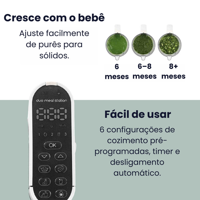 
    Processador De Alimentos Babymoov Duo Meal Station 6 em 1 Grey
  