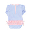 Maiô Infantil Ruffle Butts Striped Blue FPS50+ - Ruffle Butts Babytunes