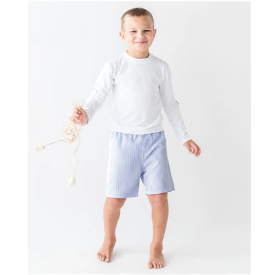 Short De Banho Ruggedbutts Periwinkle Blue Seersucker FPS50+ - Tamanhos Variados
