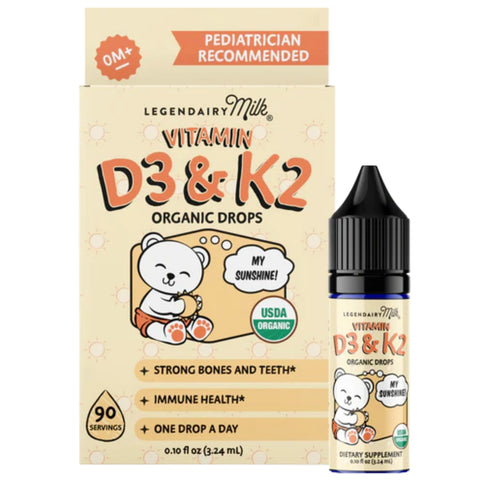 Suplemento de Vitamina Orgânico Infantil D3 & K2 Legendairy Milk
