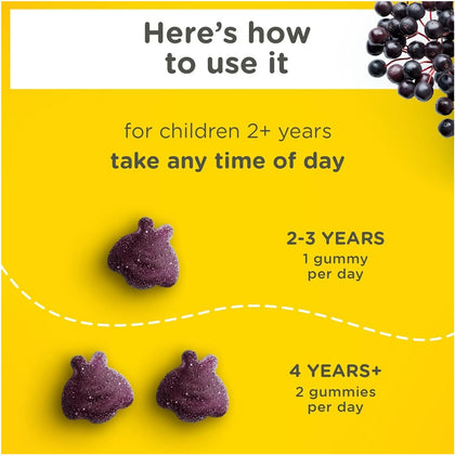 Suporte Para Imunidade Infantil Elderberry Zarbee's Com Sabor Natural de Frutas 42 Gomas - Zarbee's Babytunes