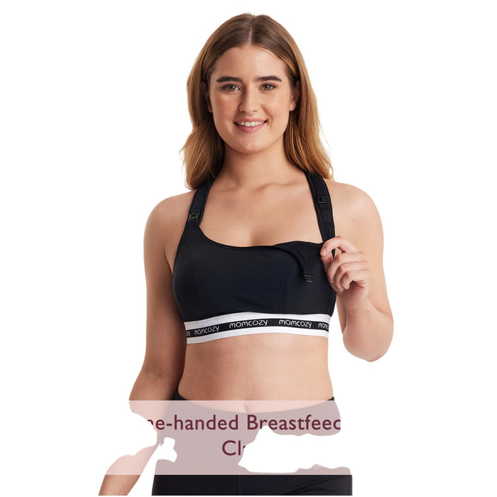 
    Sutiã de Amamentação Esportivo Momcozy Black - Momcozy Babytunes
  