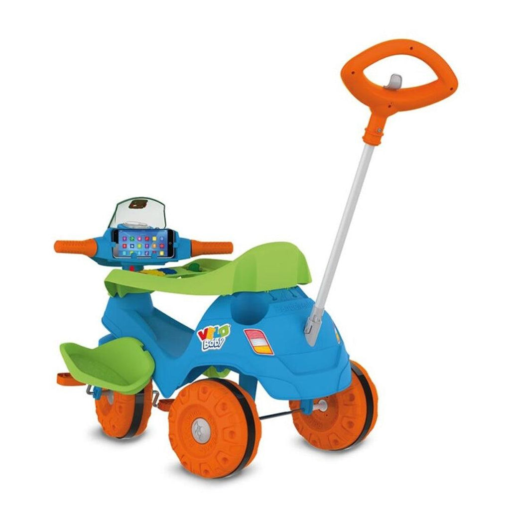 Triciclo Infantil Carrinho De Passeio 2 Em 1 Cobertura Haste