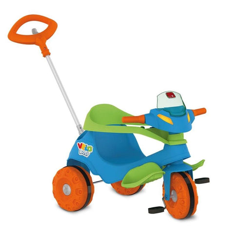 Triciclo Infantil Bandeirante Velobaby Passeio e Pedal Azul - Bandeirante Babytunes