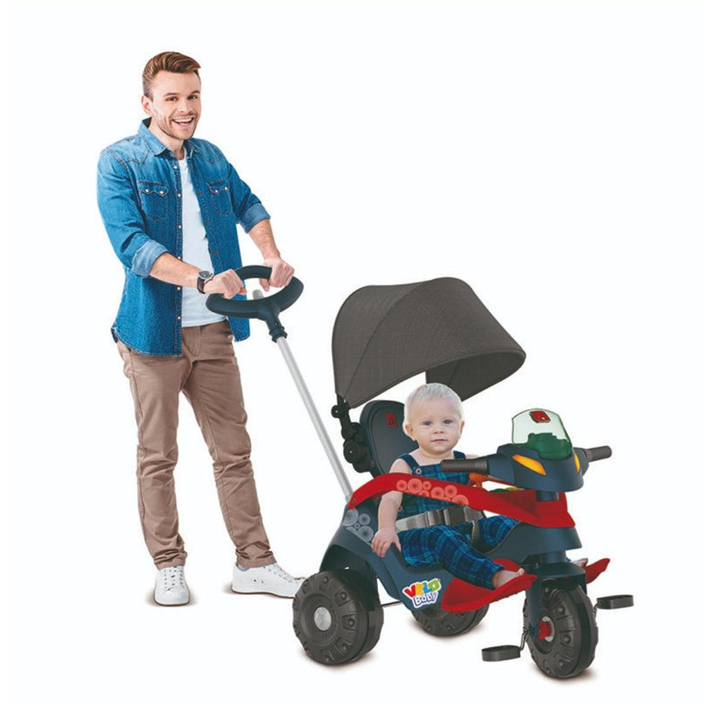 Triciclo Infantil Bandeirante Velobaby Passeio e Pedal Azul – Babytunes