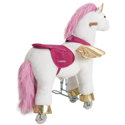 Unicórnio Uppi Montaria Kiddo Branco e Rosa P - Material Resistente