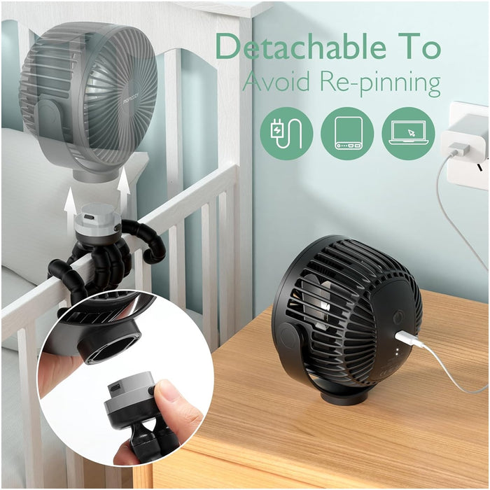 
    Ventilador Portátil Momcozy Para Carrinho de Bebê 8000mAh Black - Momcozy Babytunes
  
