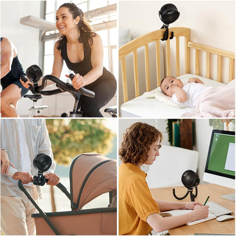 Ventilador Portátil Momcozy Para Carrinho de Bebê 8000mAh Black