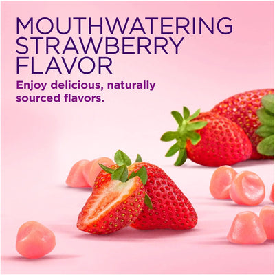 Suplemento Nature's Bounty Para Cabelo Pele e Unha 80 Gomas - Deliciosas Gomas com Sabor de Morango