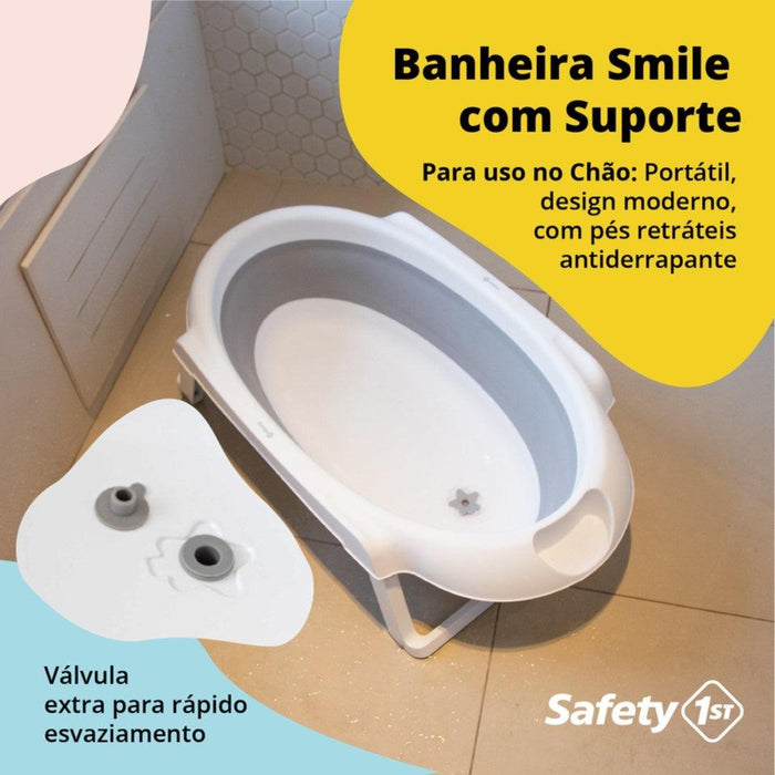 
    Banheira Smile 2 Em 1 Com Suporte Safety 1st Grey - Safety 1St Babytunes
  