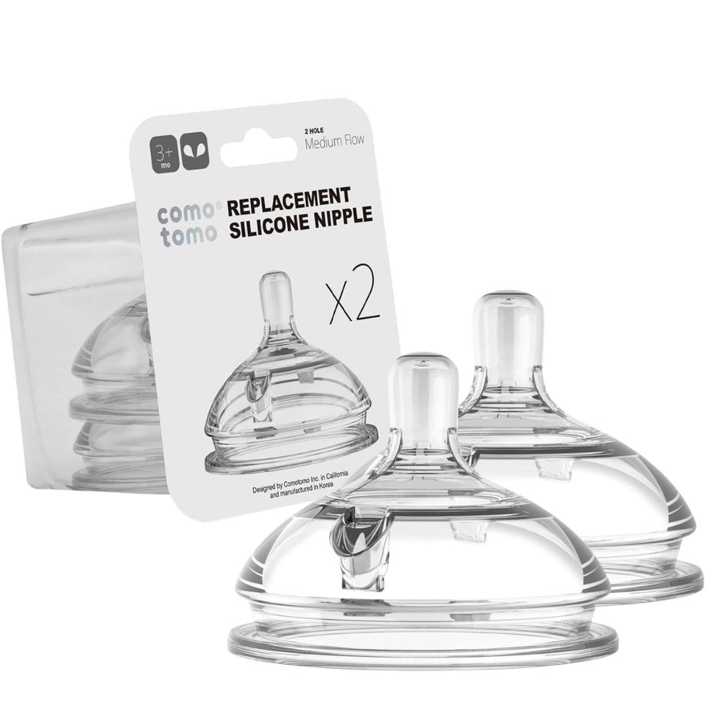 Kit Mamadeira Comotomo Rosa 250ML + Bico fluxo médio e Fluxo rápido