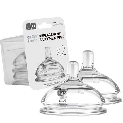 Kit Mamadeira Comotomo Rosa 250ML + Bico fluxo médio e Fluxo rápido