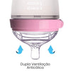 Kit Mamadeira Comotomo Rosa 250ML + Bico fluxo médio e Fluxo rápido