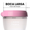 Kit Mamadeira Comotomo Rosa 250ML + Bico fluxo médio e Fluxo rápido