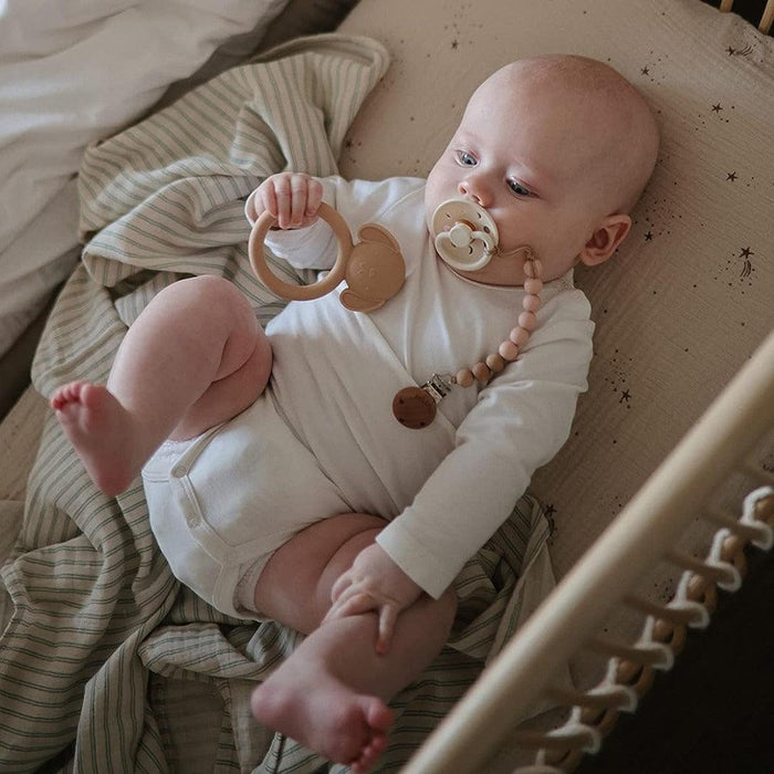 
    Prendedor De Chupeta Infantil Mushie EVA Blush - Mushie Babytunes
  