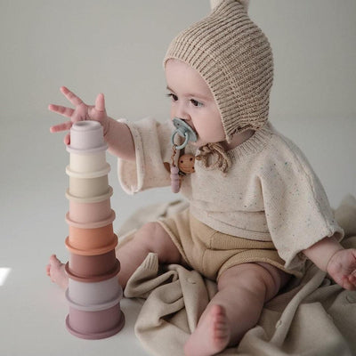 Brinquedo De Empilhar Infantil Mushie Copinhos Petal - Desafiador