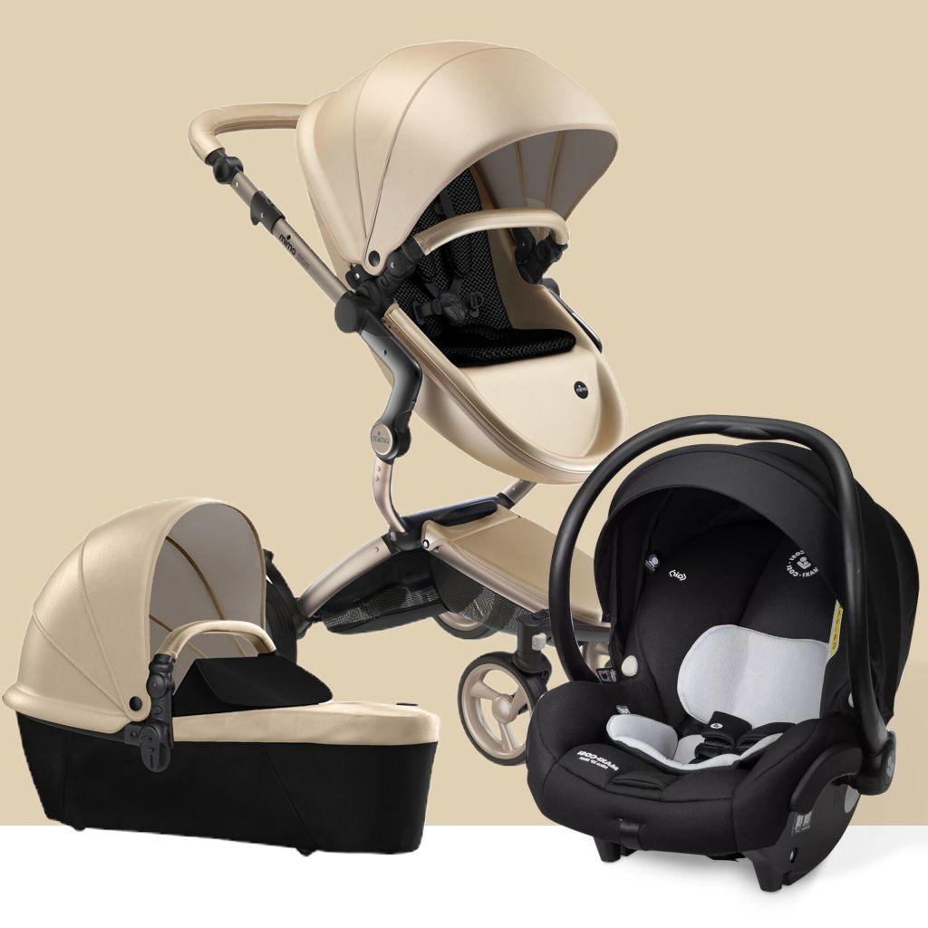 Kit (Carrinho Mima Xari Champagne + Bebê Conforto Maxi Cosi Mico XP Max) - Mima Babytunes
