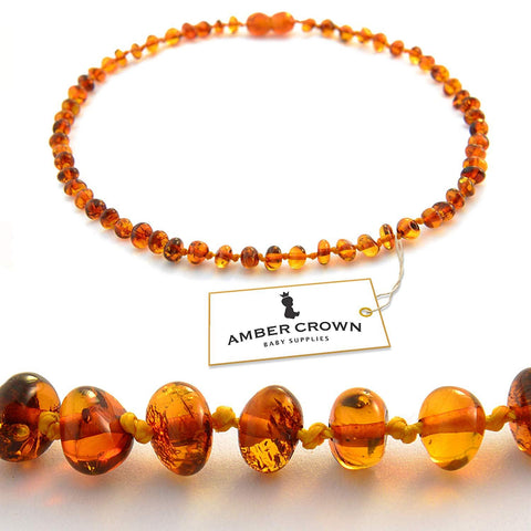 Colar de Âmbar Amber Crown Cor Mel - Amber Crown Babytunes