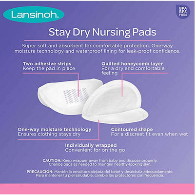 Absorvente Para Seios Stay Dry Lansinoh Com 100 Unidades - Ajuste Perfeito