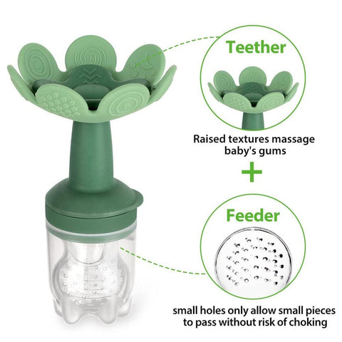 Alimentador Infantil de Silicone + Mordedor Haakaa Flower - Haakaa Babytunes