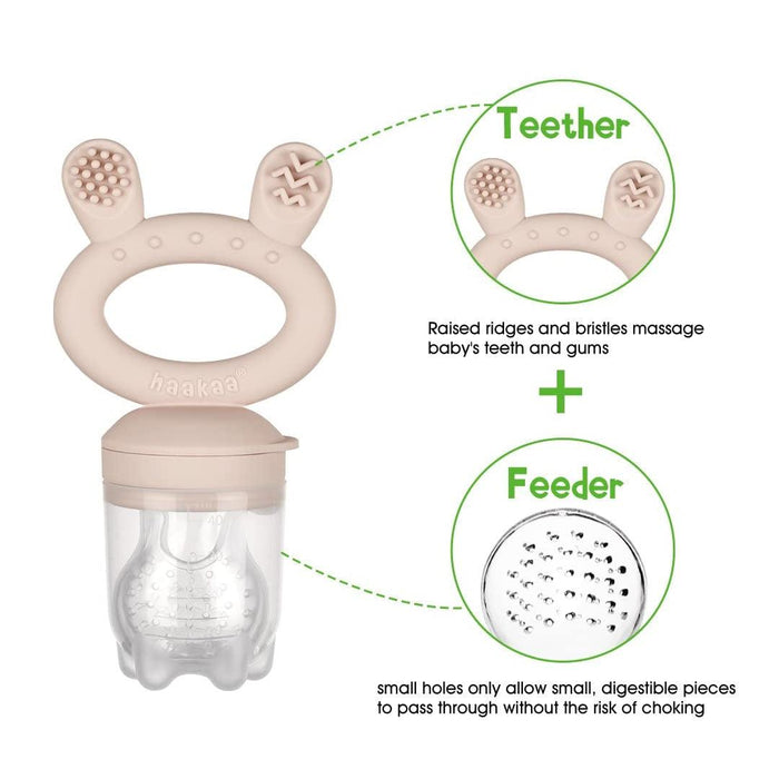 
    Alimentador Infantil de Silicone + Mordedor Haakaa Rosa - Haakaa Babytunes
  