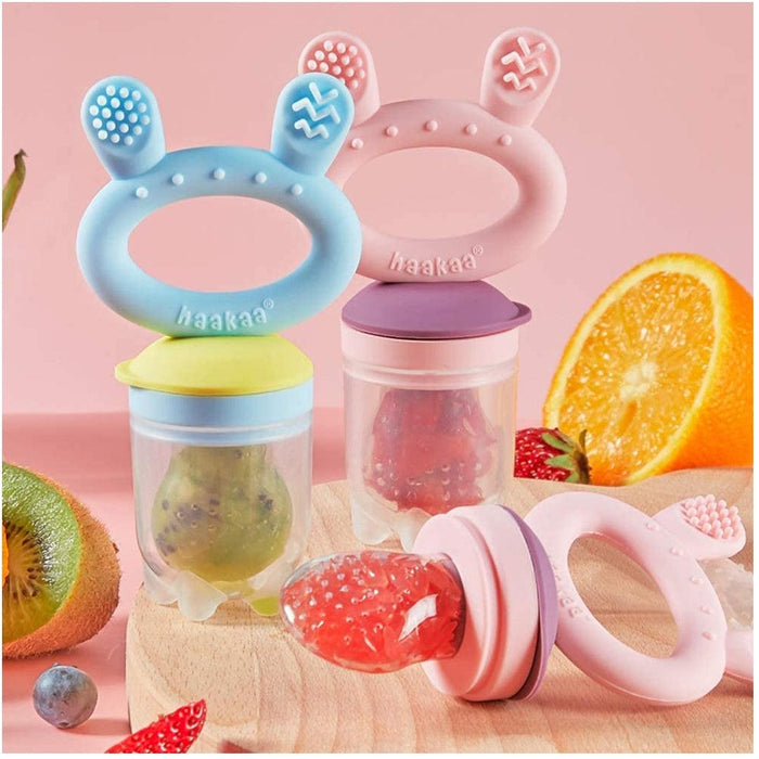 
    Alimentador Infantil de Silicone + Mordedor Haakaa Rosa - Haakaa Babytunes
  