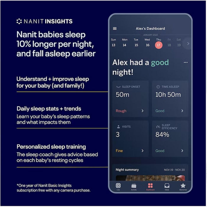 
    Babá Eletrônica Nanit Pro Com 2 Câmeras Branca - Nanit Babytunes
  