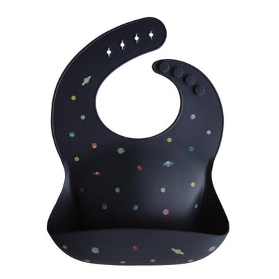 Babador De Silicone Infantil Mushie Planets - Bolso Coletor